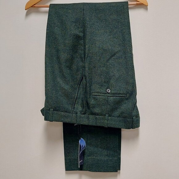 Studio Suits Haberdasher Green Tweed Suit Pants, Size: 32 Reg. - Picture 1 of 9